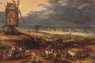 BRUEGHEL, Jan the Elder Landscape with Windmills (mk08) Spain oil painting art